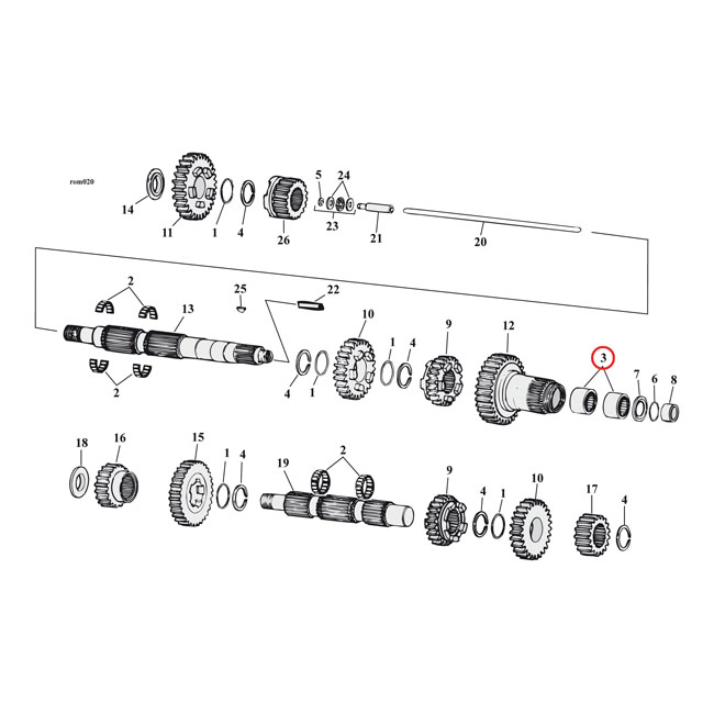 JIMS needle bearing, mainshaft 5th gear