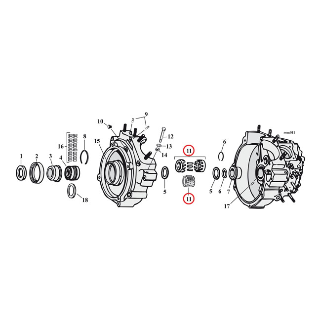 Pinion shaft bearing. Blue