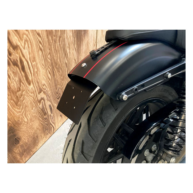 DMP, under fender license plate holder. Black