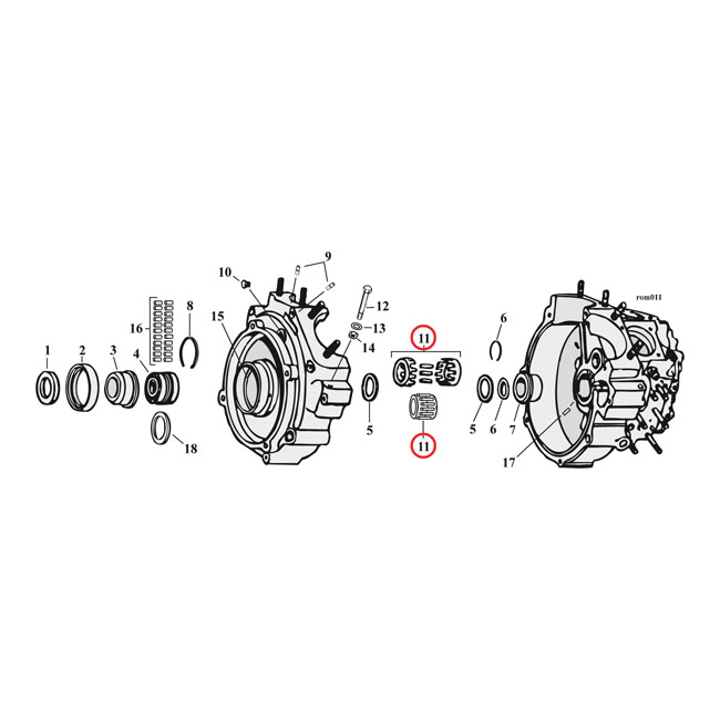 INNER BEARING RACE, PINION SHAFT