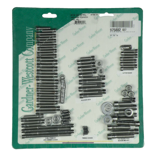 GW MOTOR SCREW SET, POLISHED SS ALLEN