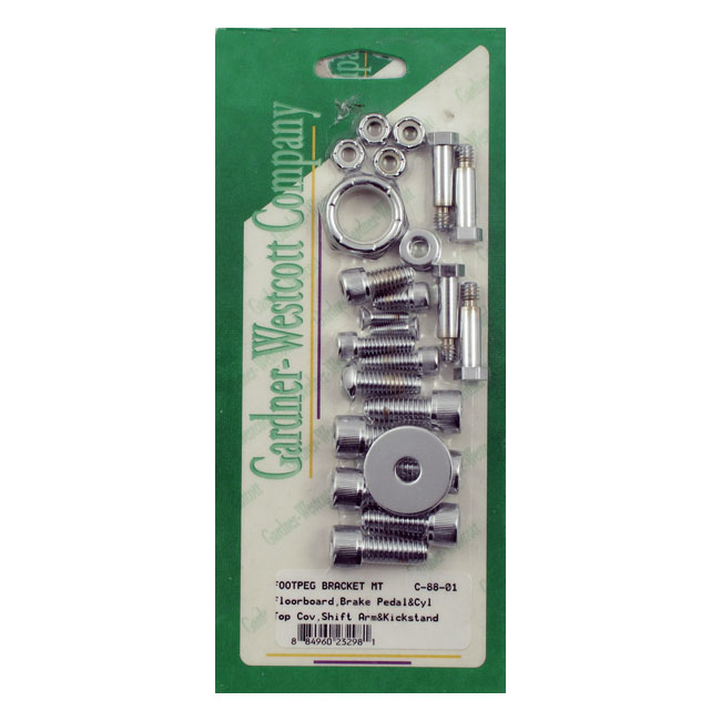 Gardner-Westcott, foot peg bracket mount kit. Chrome