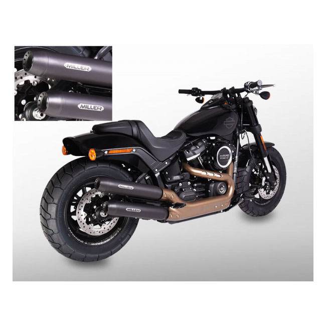 *2 WEEKS EXTRA TRANSIT TIME* Miller, Independence slip-on mufflers. Euro 4. Matte black