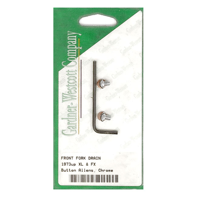 Gardner-Westcott, fork slider drain screws. Chrome