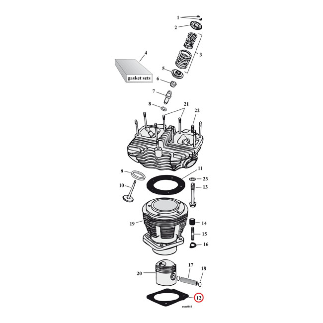 S&S, cylinder base gaskets. .020" graphite