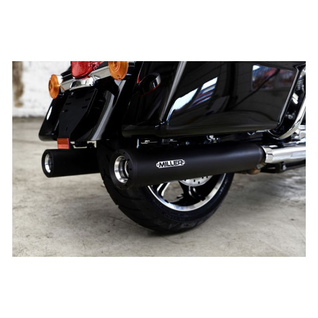 *2 WEEKS EXTRA TRANSIT TIME* Miller, Cleveland 107" slip-on mufflers. Euro 5. Matte black