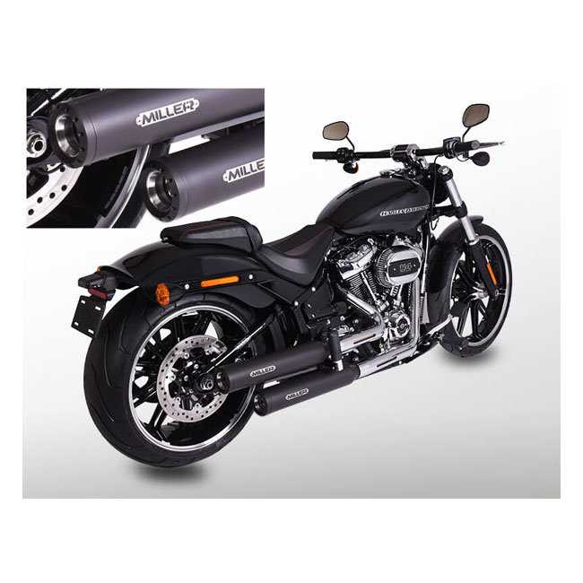 Miller, Destiny slip-on mufflers. Euro 5. Matte black