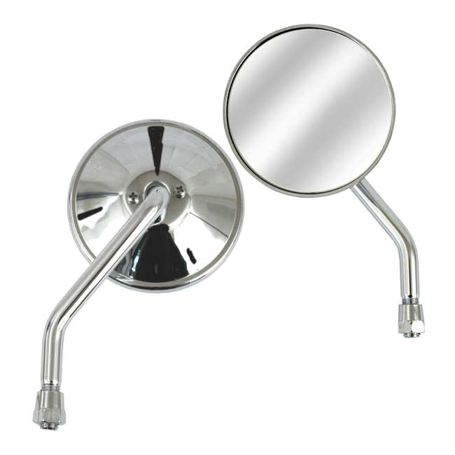 3-3/8" Round Custom mirror, left, 10mm. Chrome