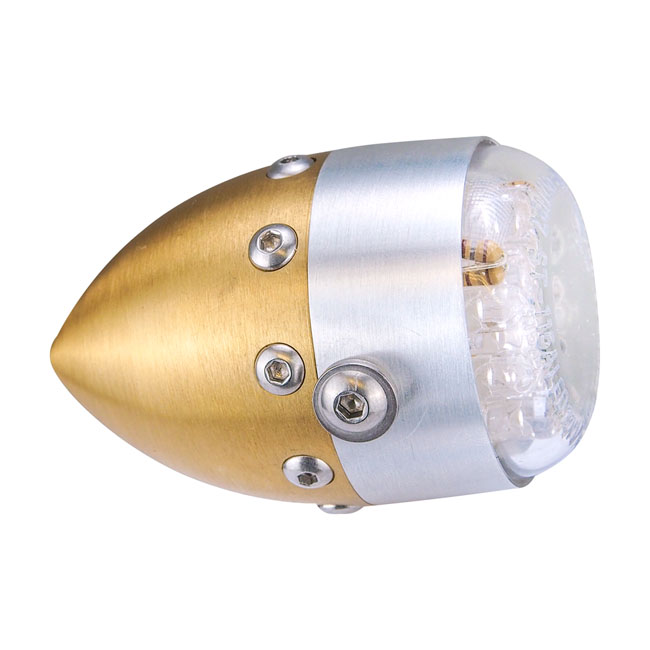 HKC, Retro LED taillight. Matte brass. Alu front ring