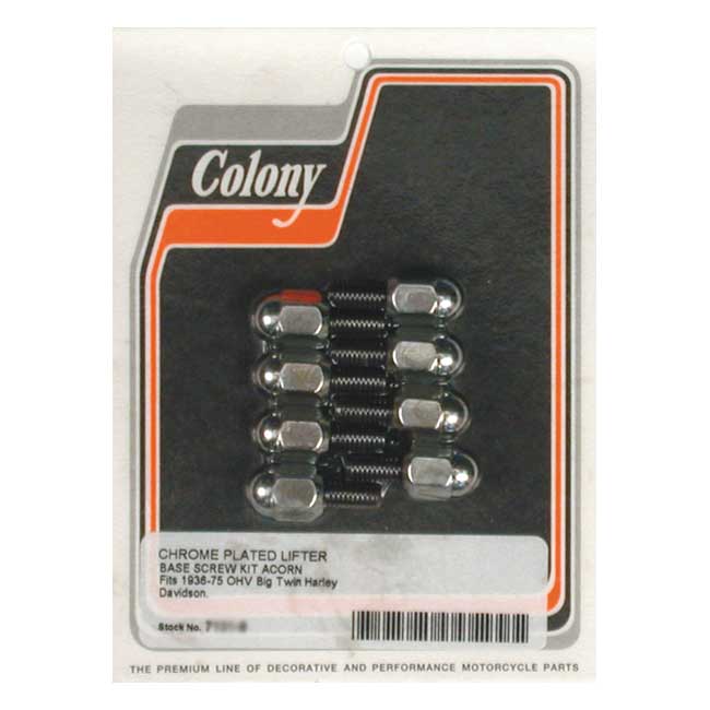 Colony, tappet block mount kit. Acorn, chrome