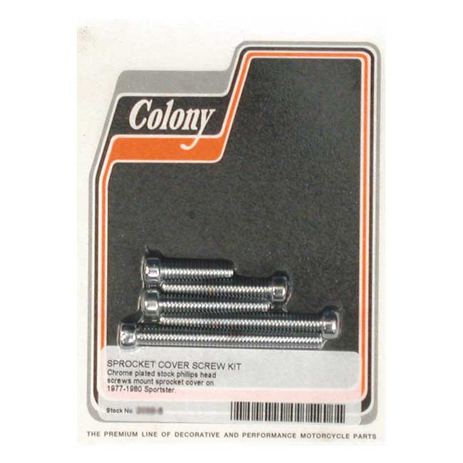 Colony, sprocket cover mount kit. Chrome