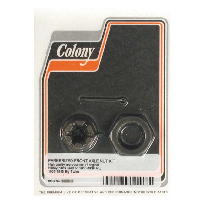 COLONY AXLE NUT KIT. FRONT