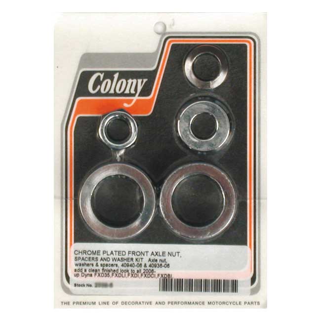 COLONY AXLE SPACER KIT FRONT, SMOOTH