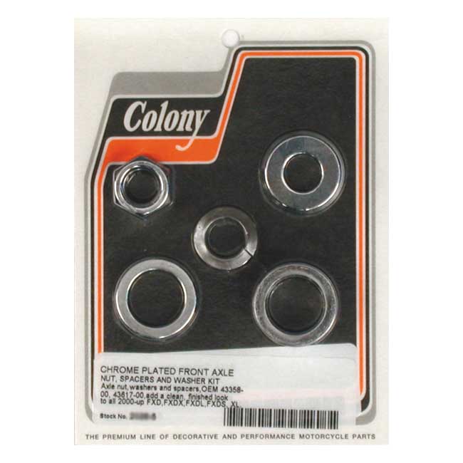 COLONY AXLE SPACER KIT FRONT, SMOOTH