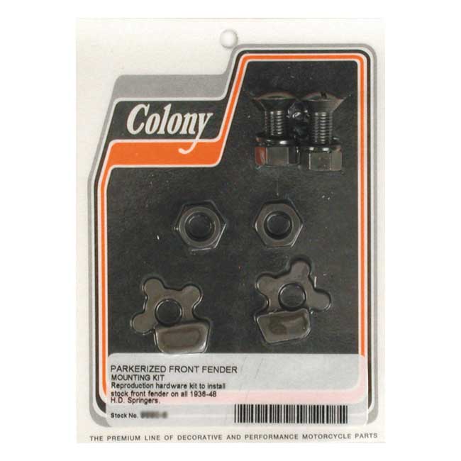 Colony, front fender mount kit. Parkerized