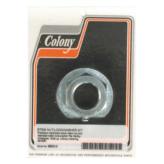 Colony, Fork stem nut & lock washer kit. Zinc