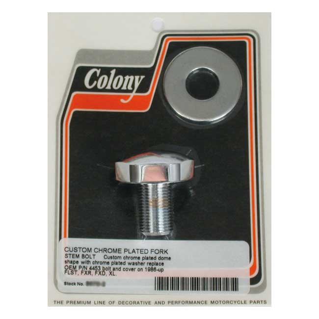 Colony, fork stem bolt & washer set. Chrome