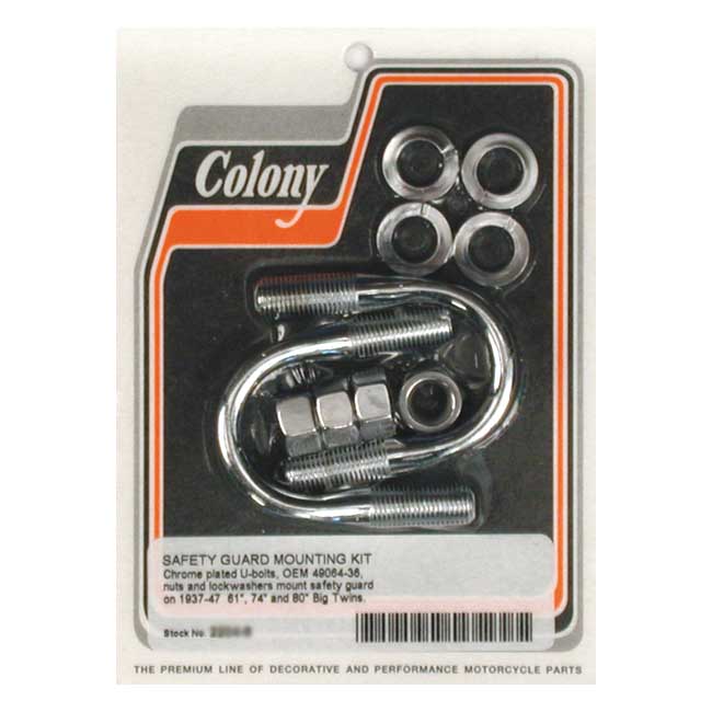 Colony, engine guard U-bolt mount kit. Chrome