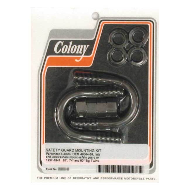 Colony, engine guard U-bolt mount kit. Parkerized