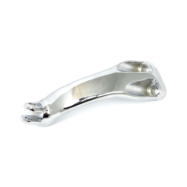 XL Sportster rider foot peg bracket, left. Chrome