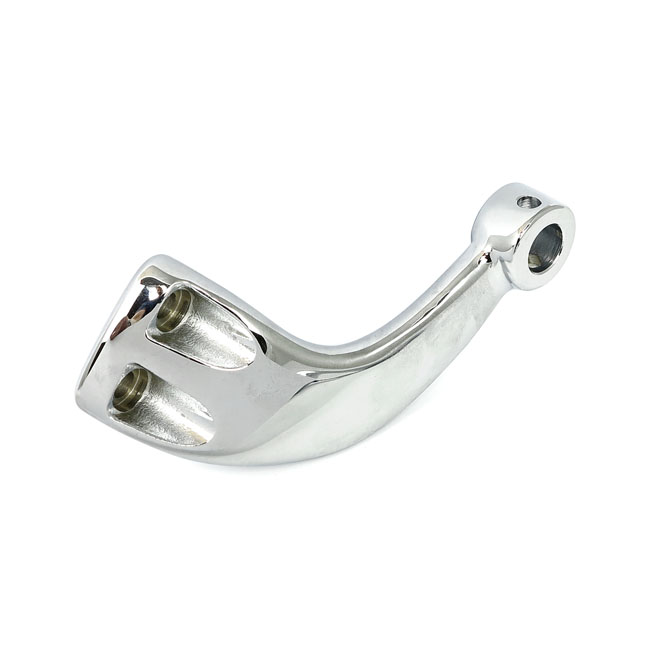 XL Sportster rider foot peg bracket, right. Chrome